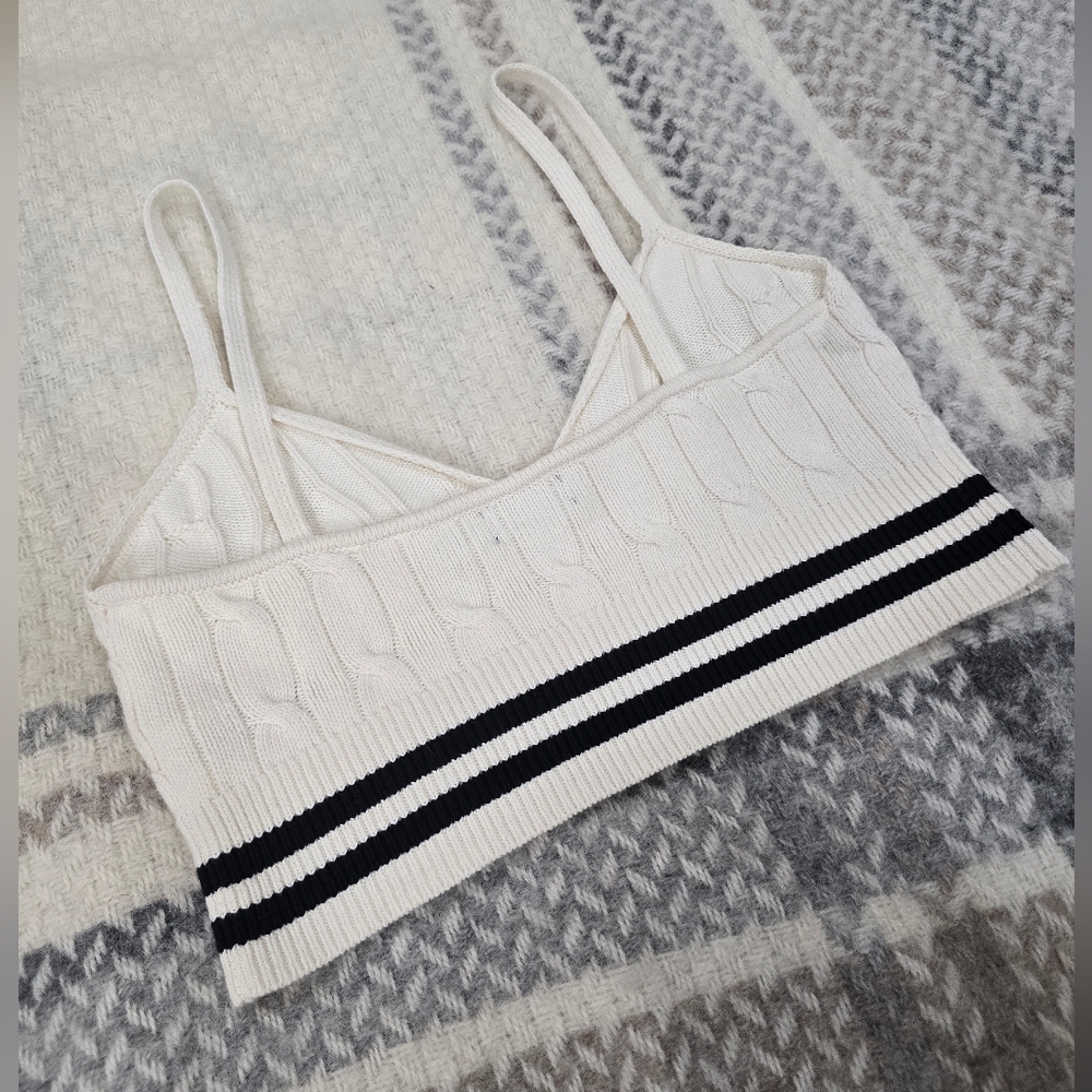 NWOT Polo By Ralph Lauren Cricket Cable-Knit Cotton-Blend Bralette - Picture 6 of 6